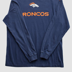 Denver Broncos NFL 2000s Long Sleeve T-shirt Navy Vintage - Fanatics