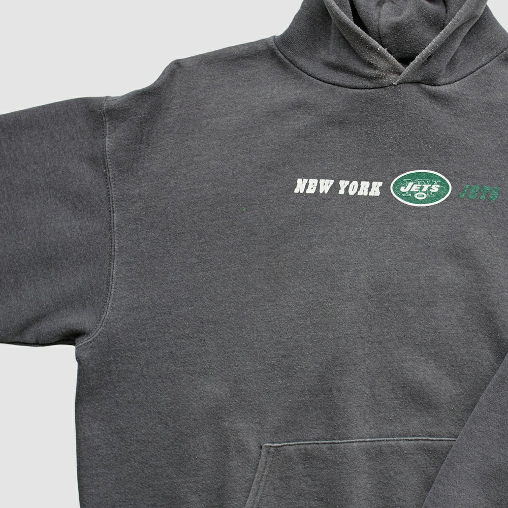 New York Jets Team Edition Apparel 2000s Hooded Pullover Sweatshirt Charcoal Vintage - Fanatics