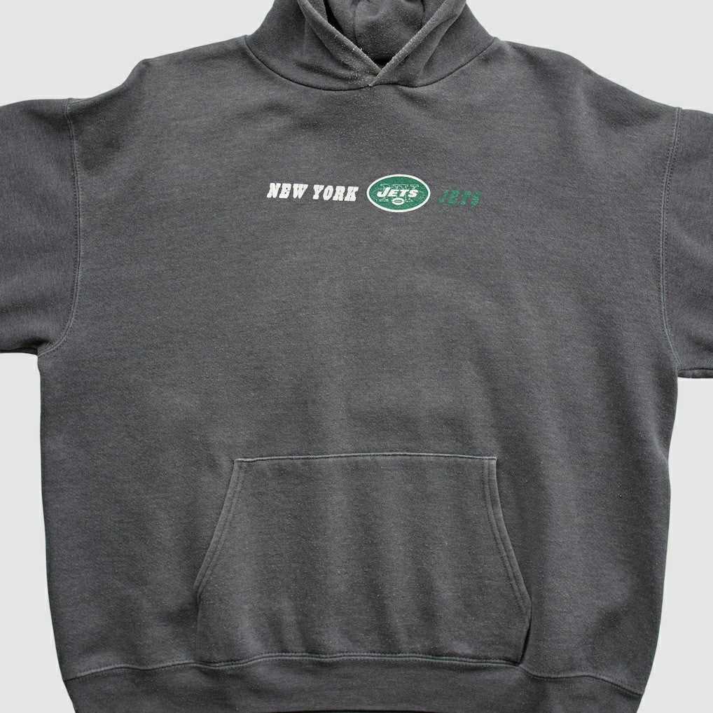 New York Jets Team Edition Apparel 2000s Hooded Pullover Sweatshirt Charcoal Vintage - Fanatics