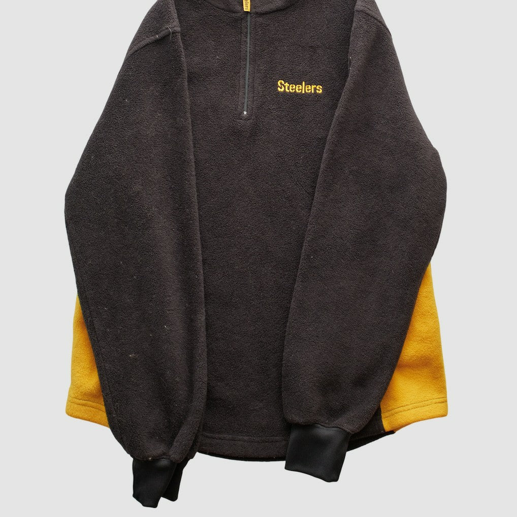 Pittsburgh Steelers NFL 2000s 1/4 Zip Sweatshirt Black Vintage - Fanatics