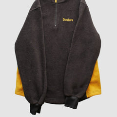 Pittsburgh Steelers NFL 2000s 1/4 Zip Sweatshirt Black Vintage - Fanatics