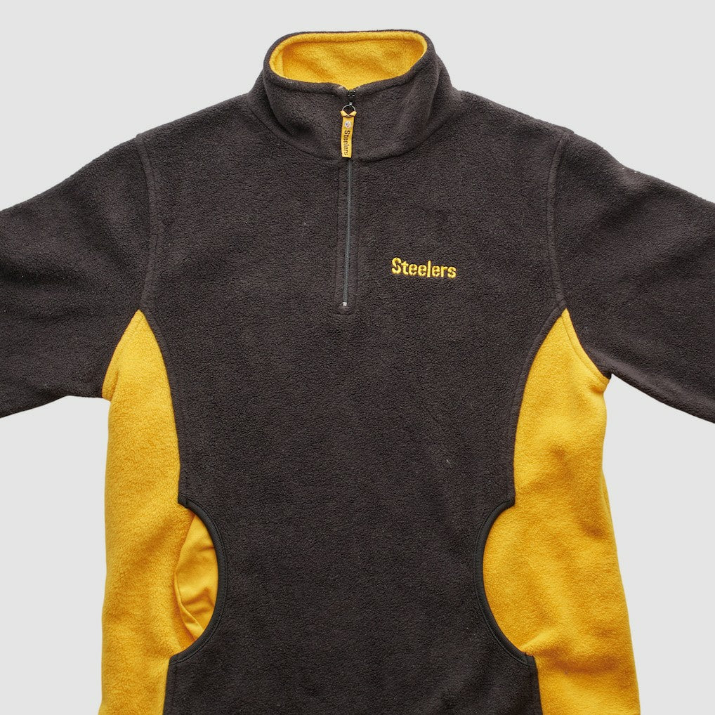 Pittsburgh Steelers NFL 2000s 1/4 Zip Sweatshirt Black Vintage - Fanatics