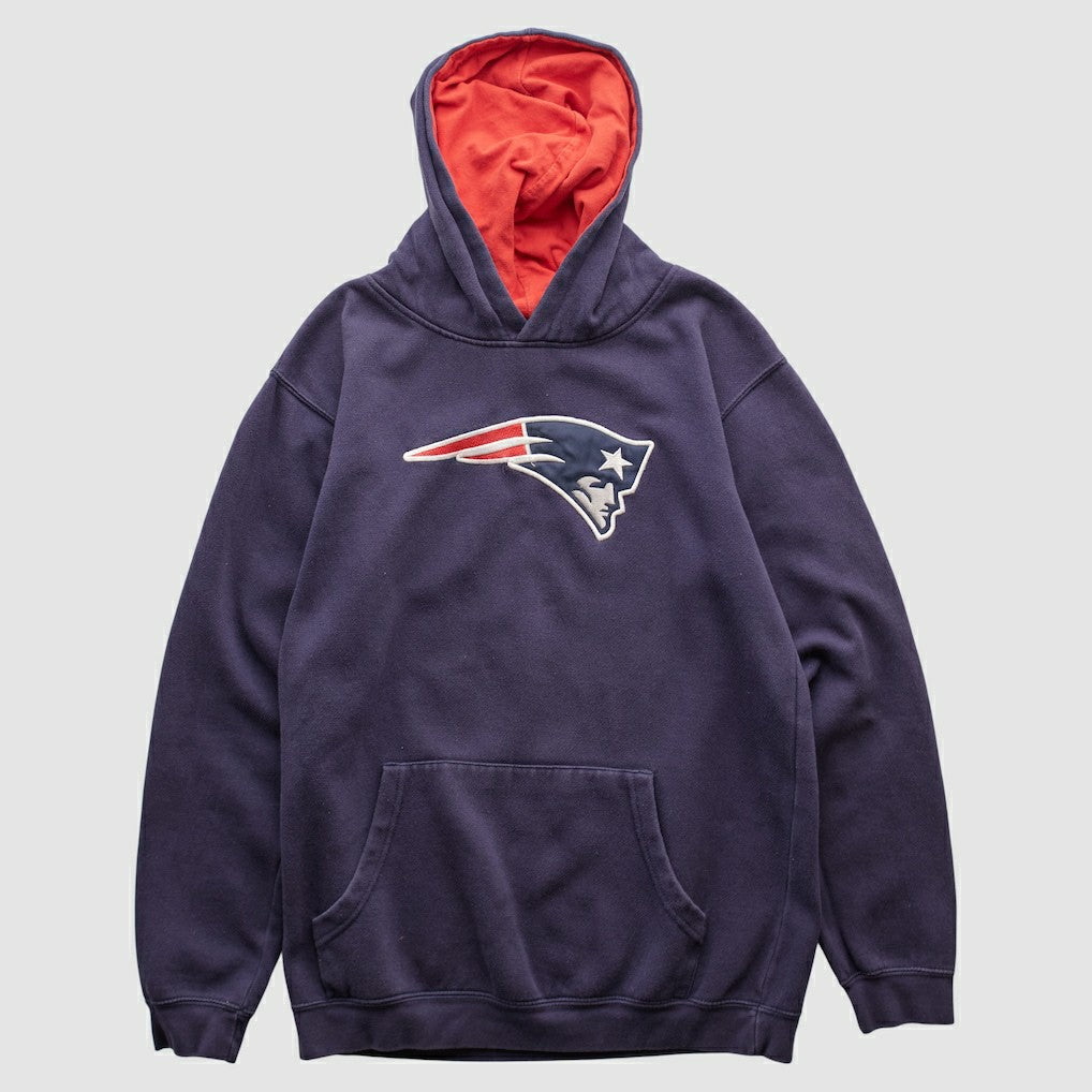 New England Patriots NFL 2000s Hooded Pullover Sweatshirt Navy Vintage - Fanatics