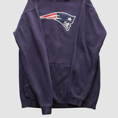 New England Patriots NFL 2000s Hooded Pullover Sweatshirt Navy Vintage - Fanatics