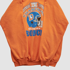 Denver Broncos Trench 1987 Pullover Sweatshirt Orange Vintage - Fanatics