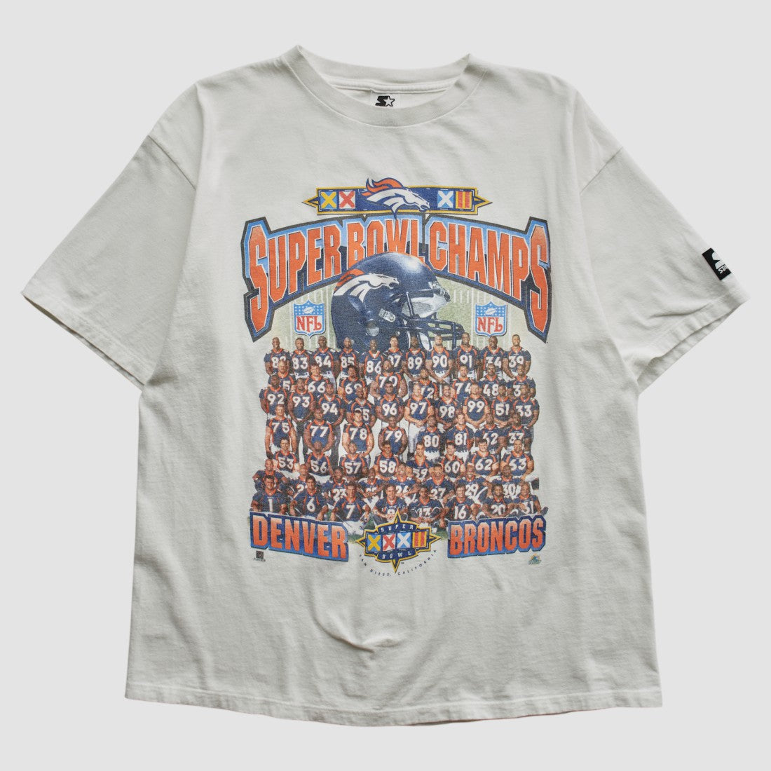Denver Broncos Starter 1998 T-shirt White Vintage - Fanatics