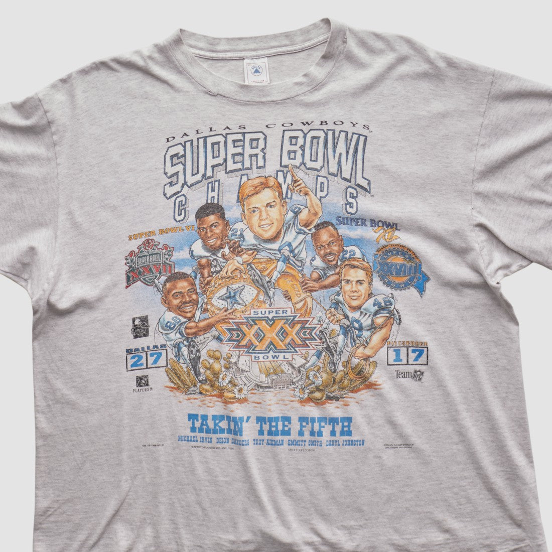 Dallas Cowboys Delta 1996 T-shirt Heather Gray Vintage - Fanatics