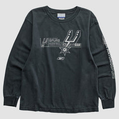 Vintage - San Antonio Spurs Reebok 2000s Long Sleeve T-shirt - Black Vintage