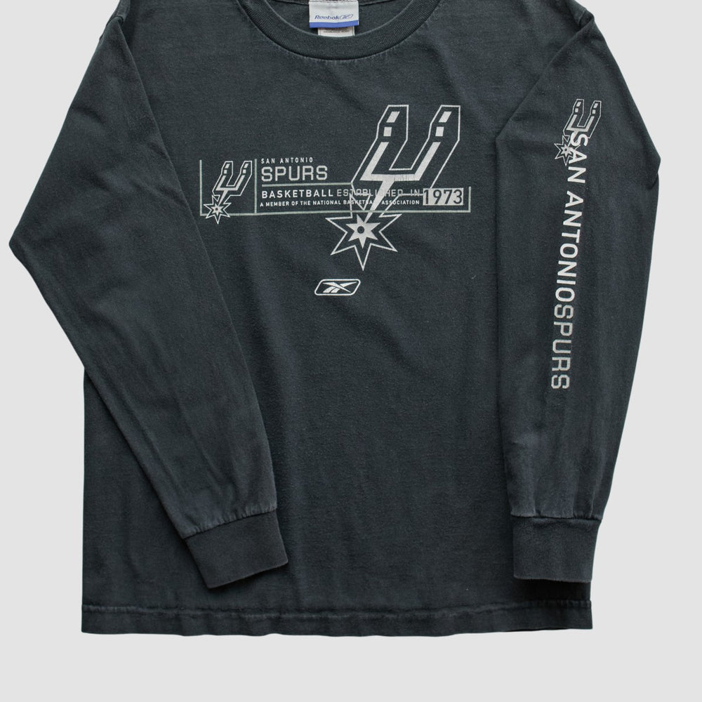 Vintage - San Antonio Spurs Reebok 2000s Long Sleeve T-shirt - Black Vintage