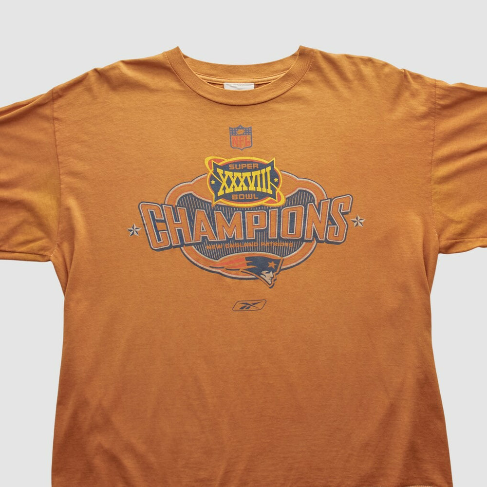 New England Patriots Reebok 2004 Long Sleeve T-shirt Orange Vintage - Fanatics