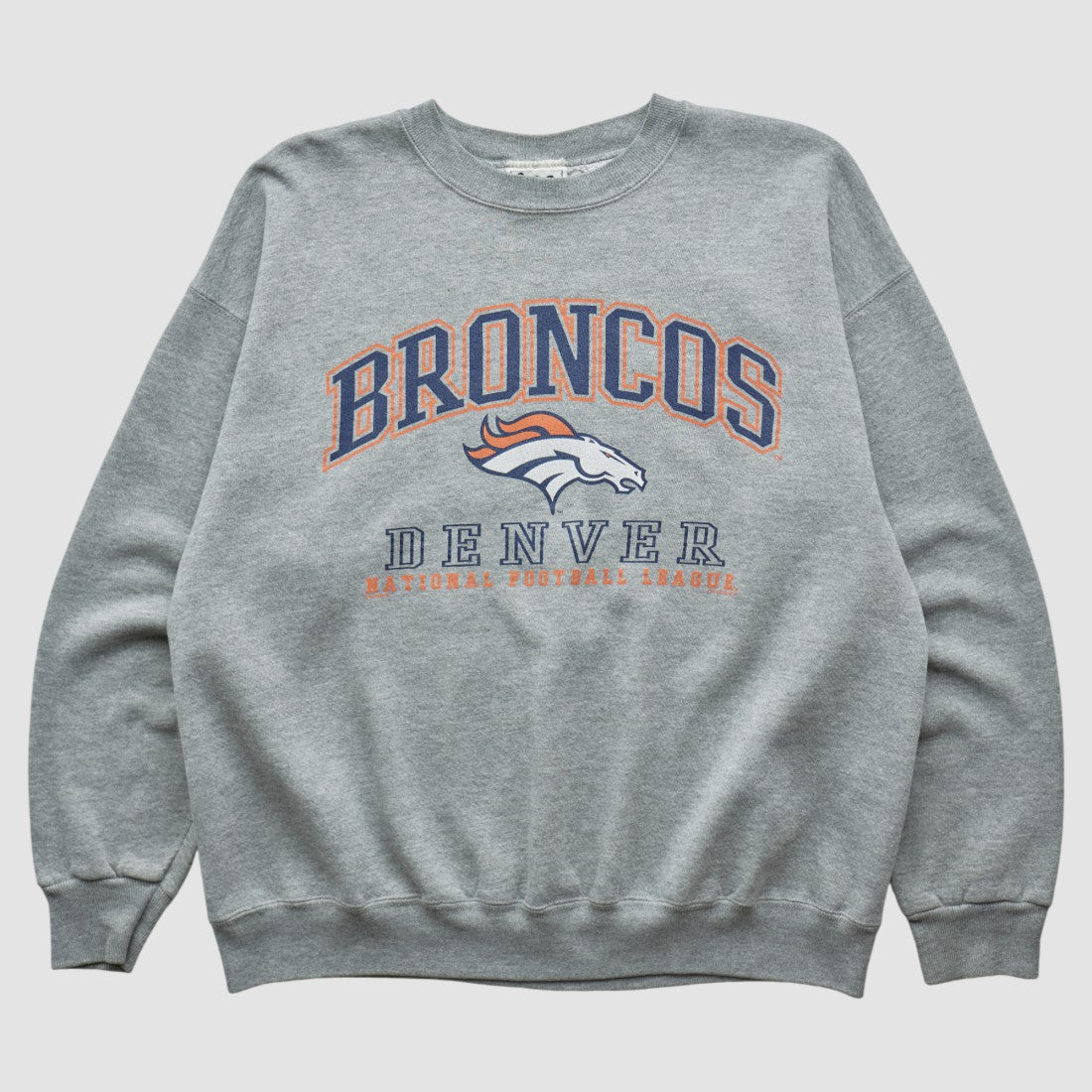 Denver Broncos Lee Sport 90s Pullover Sweatshirt Heather Gray Vintage - Fanatics