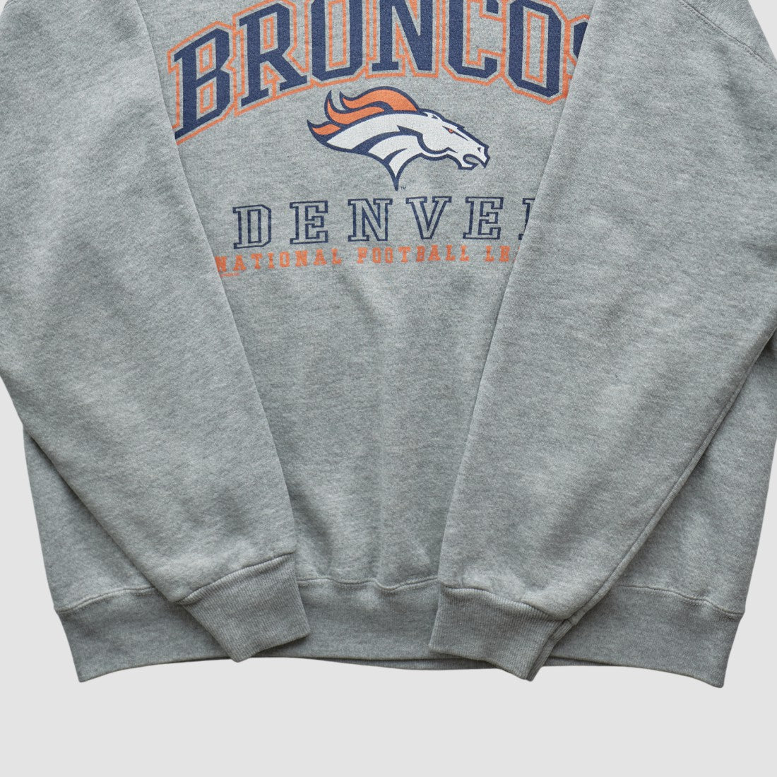 Denver Broncos Lee Sport 90s Pullover Sweatshirt Heather Gray Vintage - Fanatics