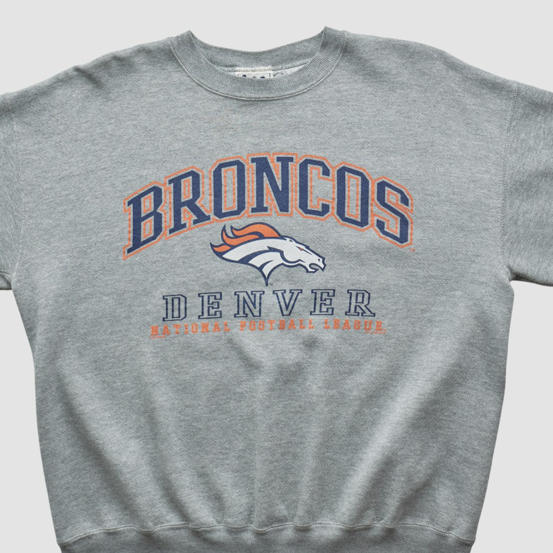 Denver Broncos Lee Sport 90s Pullover Sweatshirt Heather Gray Vintage - Fanatics