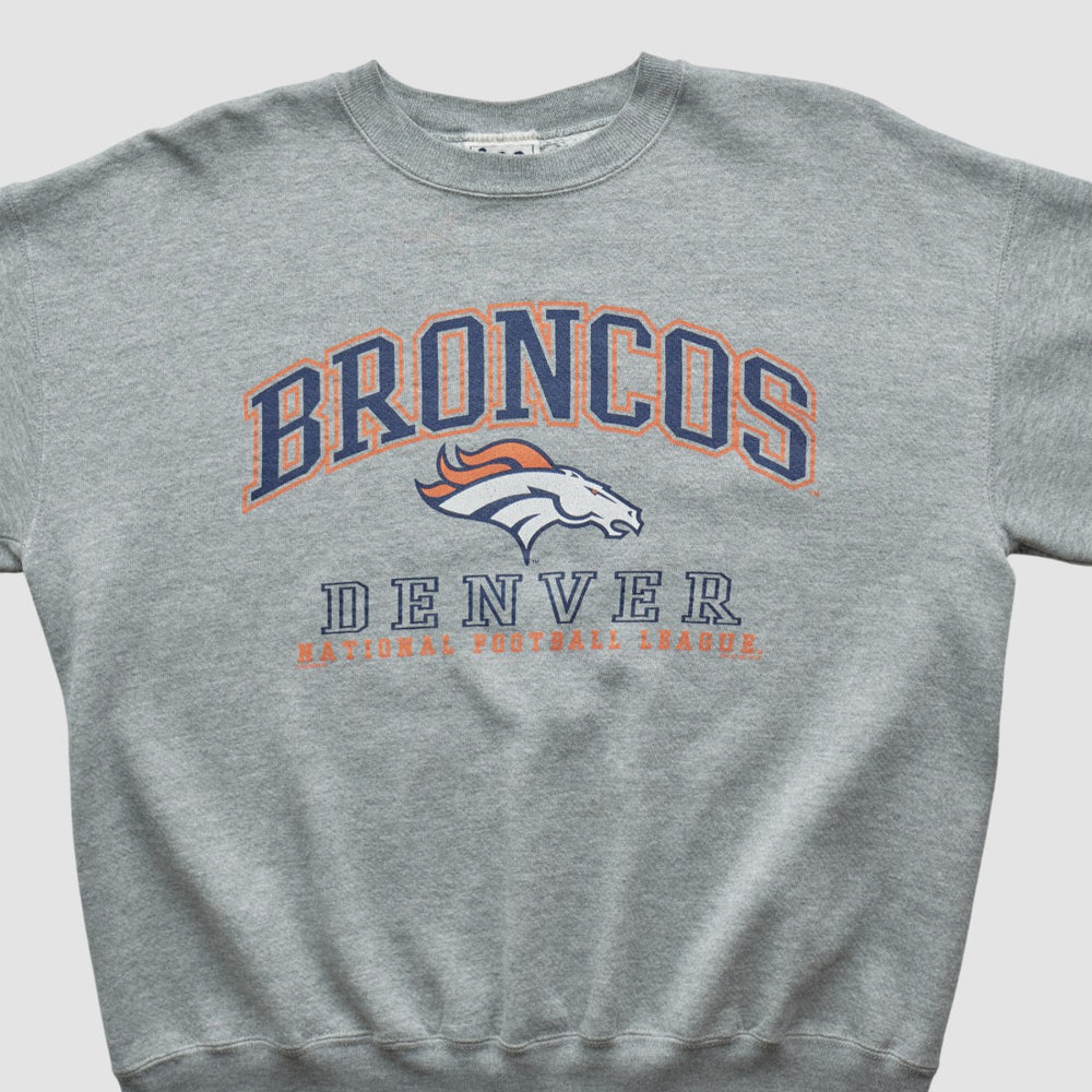 Denver Broncos Lee Sport 90s Pullover Sweatshirt Heather Gray Vintage - Fanatics