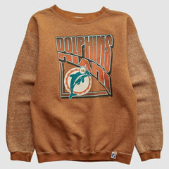 Miami Dolphins Logo 7 90s Pullover Sweatshirt Brown Vintage - Fanatics