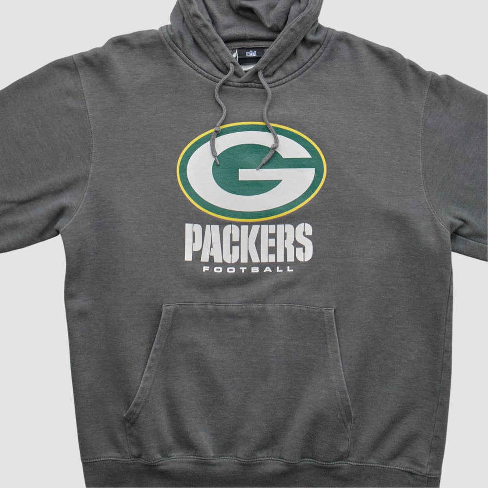 Green Bay Packers NFL 2010s Hooded Pullover Sweatshirt Charcoal Vintage - Fanatics