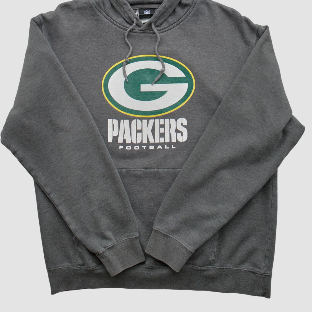 Green Bay Packers NFL 2010s Hooded Pullover Sweatshirt Charcoal Vintage - Fanatics