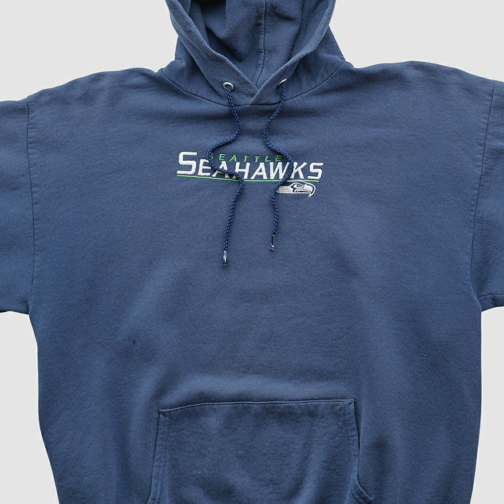 Seattle Seahawks NFL 2000s Hooded Pullover Sweatshirt Navy Vintage - Fanatics