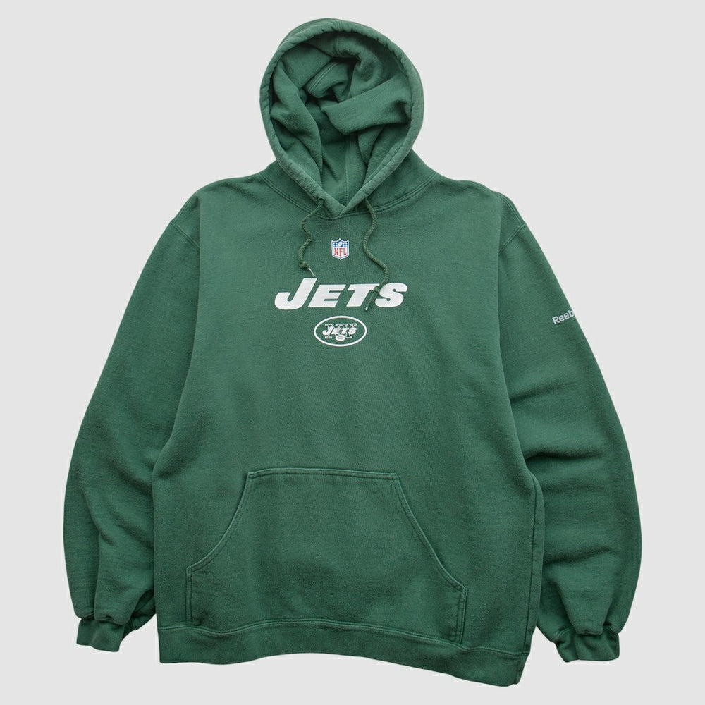 New York Jets Reebok 2000s Hooded Pullover Sweatshirt Green Vintage - Fanatics