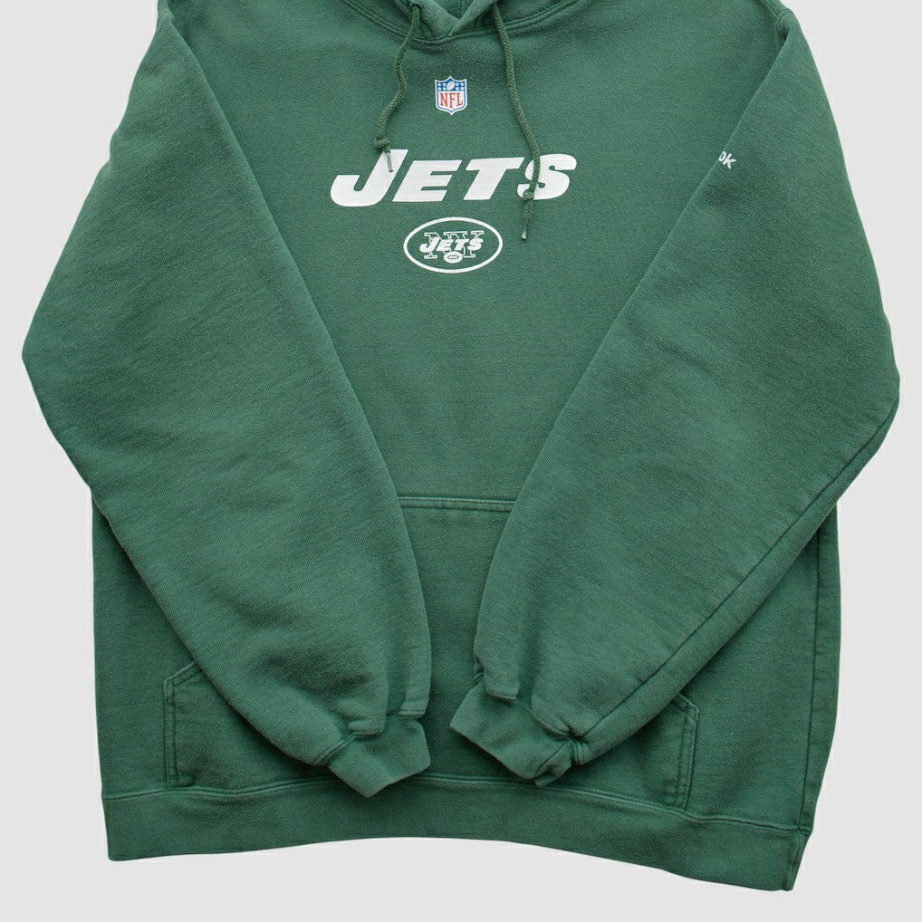 New York Jets Reebok 2000s Hooded Pullover Sweatshirt Green Vintage - Fanatics