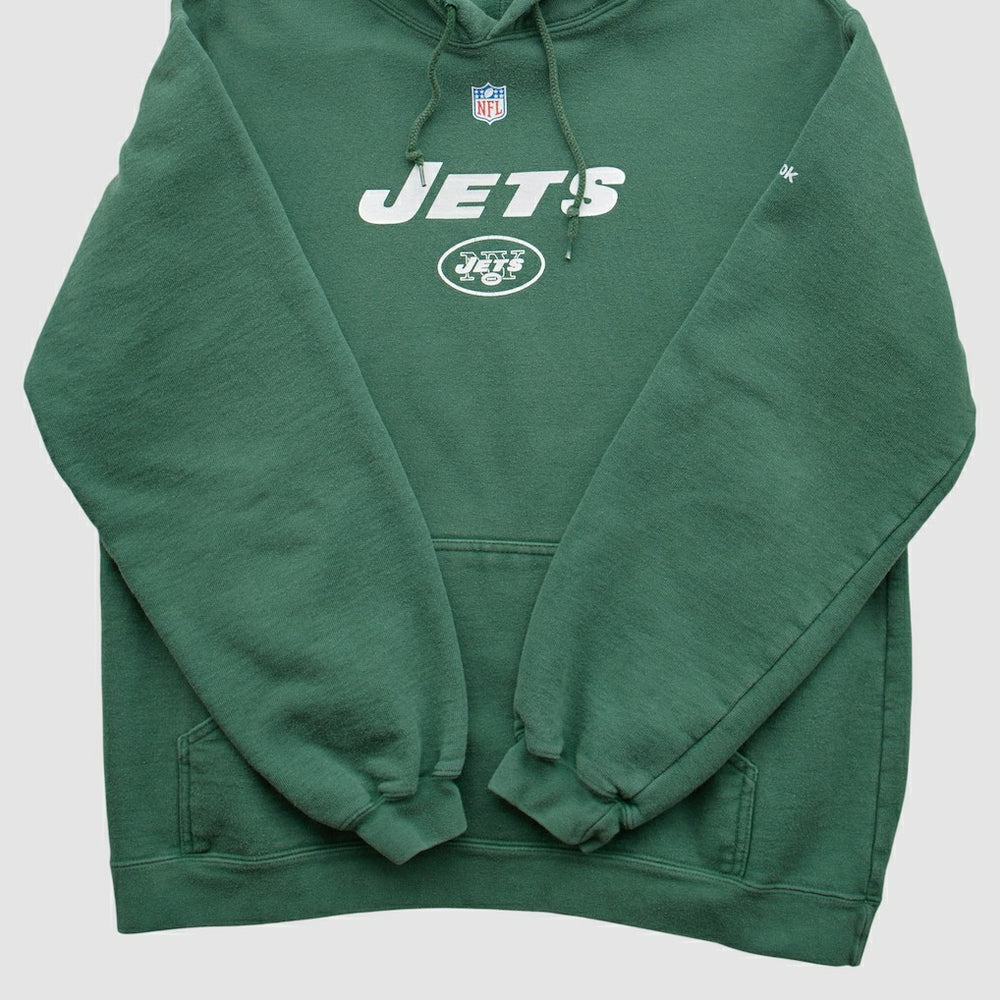 New York Jets Reebok 2000s Hooded Pullover Sweatshirt Green Vintage - Fanatics