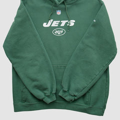 New York Jets Reebok 2000s Hooded Pullover Sweatshirt Green Vintage - Fanatics