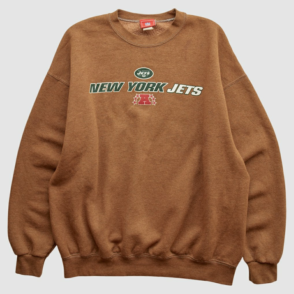 New York Jets NFL 2000s Pullover Sweatshirt Brown Vintage - Fanatics