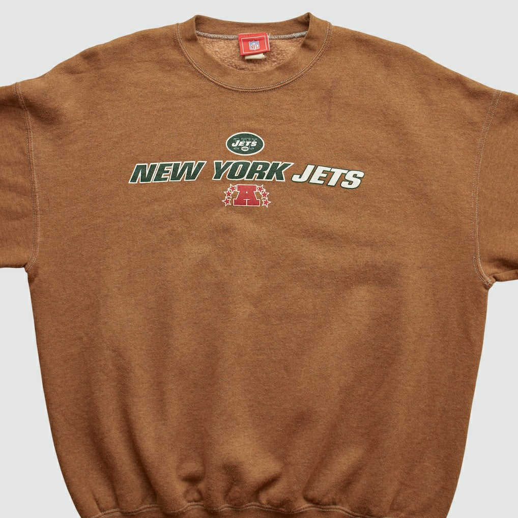 New York Jets NFL 2000s Pullover Sweatshirt Brown Vintage - Fanatics