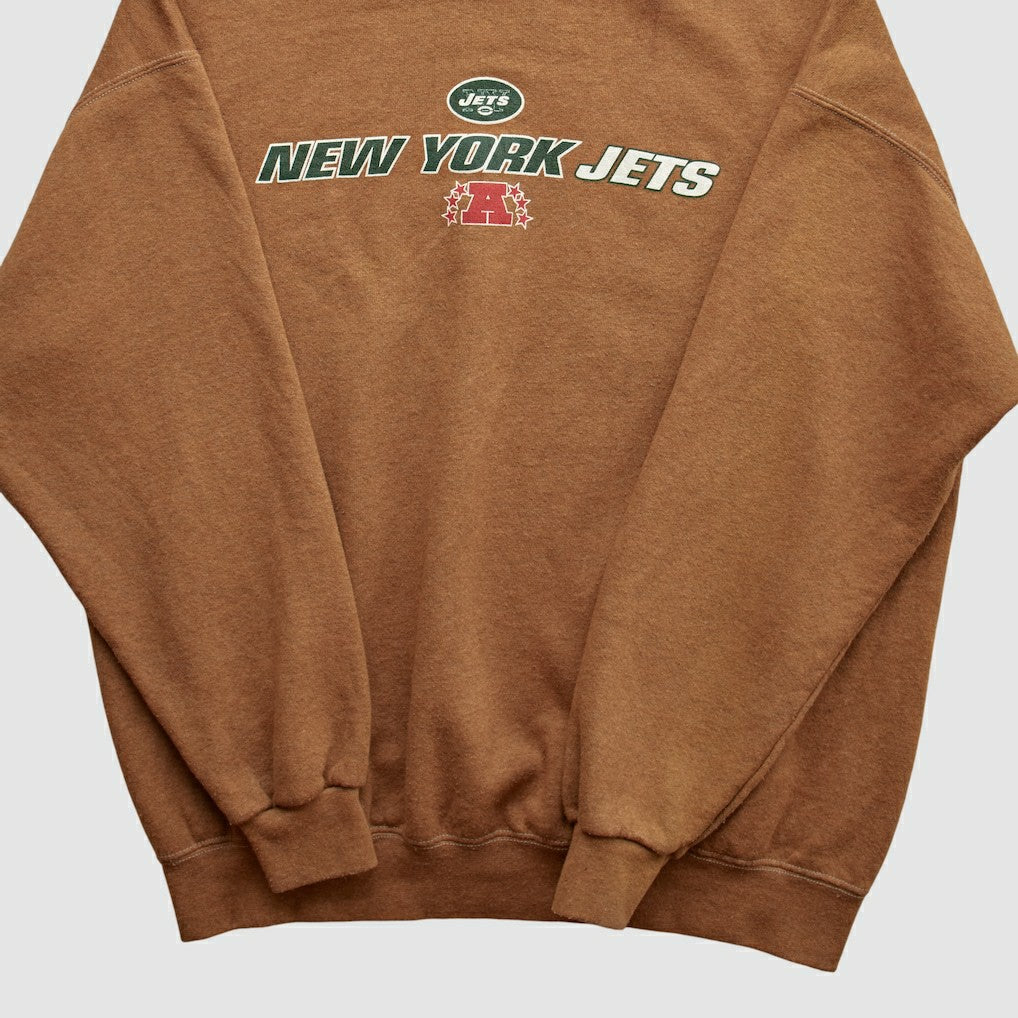 New York Jets NFL 2000s Pullover Sweatshirt Brown Vintage - Fanatics