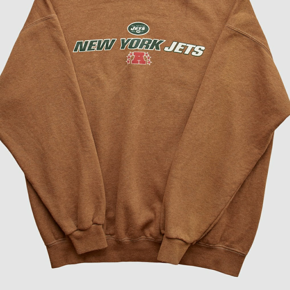 New York Jets NFL 2000s Pullover Sweatshirt Brown Vintage - Fanatics