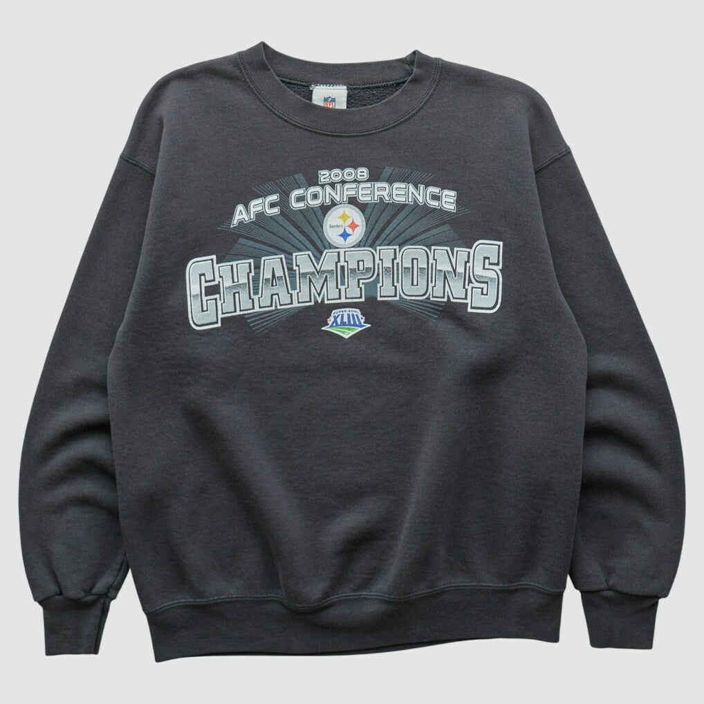 Pittsburgh Steelers NFL 2008 Pullover Sweatshirt Charcoal Vintage - Fanatics