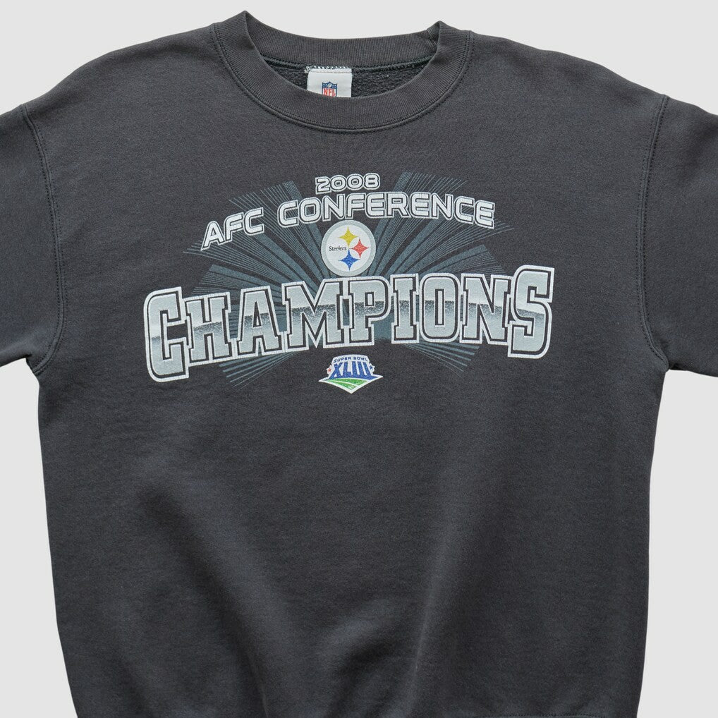 Pittsburgh Steelers NFL 2008 Pullover Sweatshirt Charcoal Vintage - Fanatics
