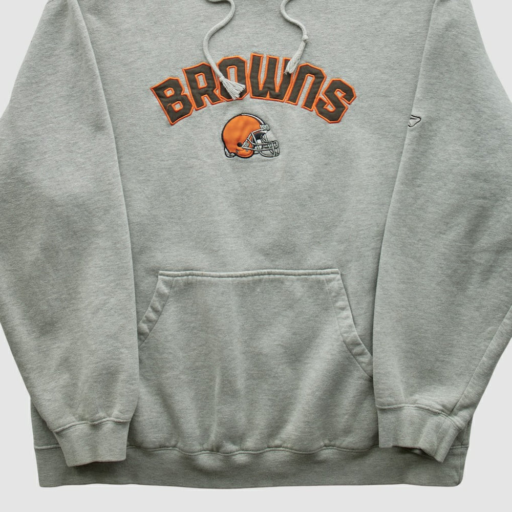 Cleveland Browns NFL 2000s Hooded Pullover Sweatshirt Heather Gray Vintage - Fanatics