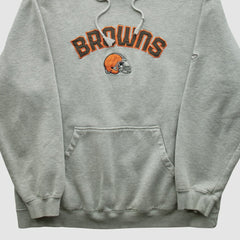 Cleveland Browns NFL 2000s Hooded Pullover Sweatshirt Heather Gray Vintage - Fanatics