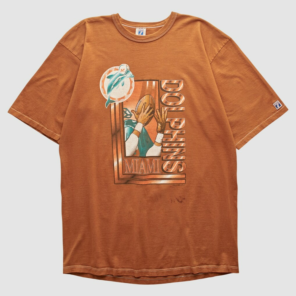 Miami Dolphins Logo 7 90s T-shirt Orange Vintage - Fanatics