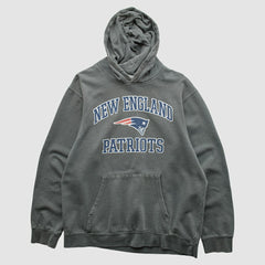 New England Patriots Majestic 2010s Hooded Pullover Sweatshirt Gray Vintage - Fanatics