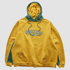 Green Bay Packers Reebok 2000s Hooded Pullover Sweatshirt Yellow Vintage - Fanatics