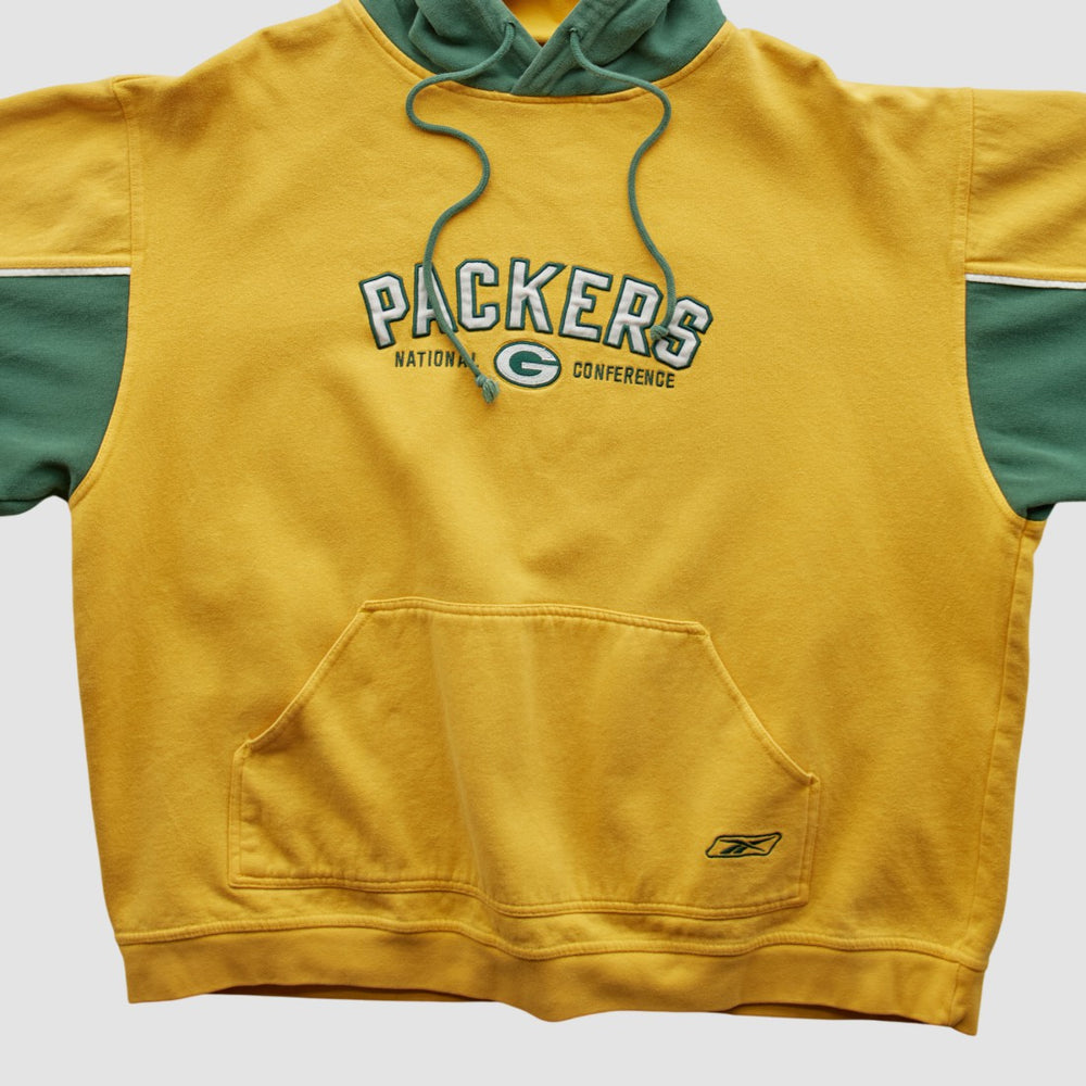 Green Bay Packers Reebok 2000s Hooded Pullover Sweatshirt Yellow Vintage - Fanatics