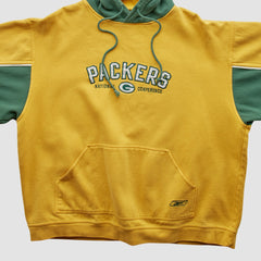 Green Bay Packers Reebok 2000s Hooded Pullover Sweatshirt Yellow Vintage - Fanatics