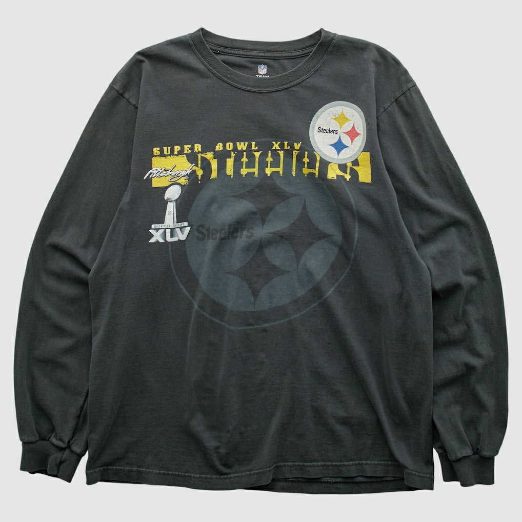 Pittsburgh Steelers NFL 2011 Long Sleeve T-shirt Charcoal Vintage - Fanatics