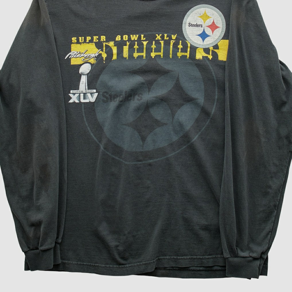 Pittsburgh Steelers NFL 2011 Long Sleeve T-shirt Charcoal Vintage - Fanatics