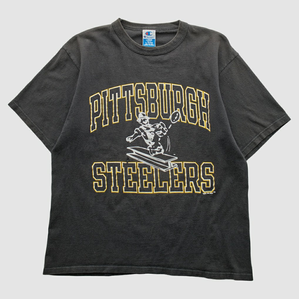 Pittsburgh Steelers Champion 1994 T-shirt Black Vintage - Fanatics