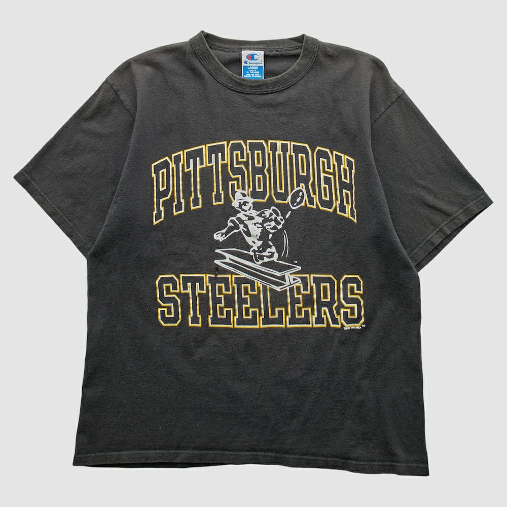 Pittsburgh Steelers Champion 1994 T-shirt Black Vintage - Fanatics