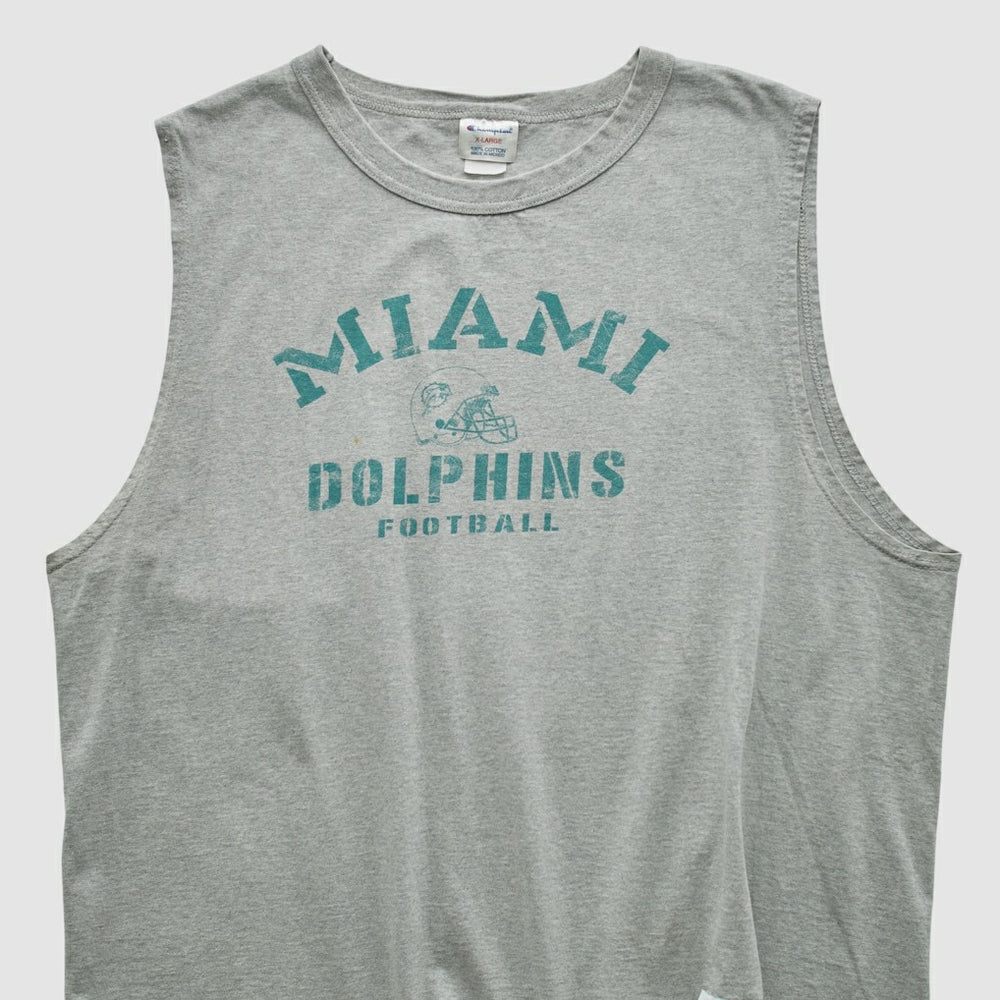 Miami Dolphins Champion 2000s Tank Heather Gray Vintage - Fanatics