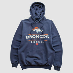 Denver Broncos NFL 2000s Hooded Pullover Sweatshirt Navy Vintage - Fanatics