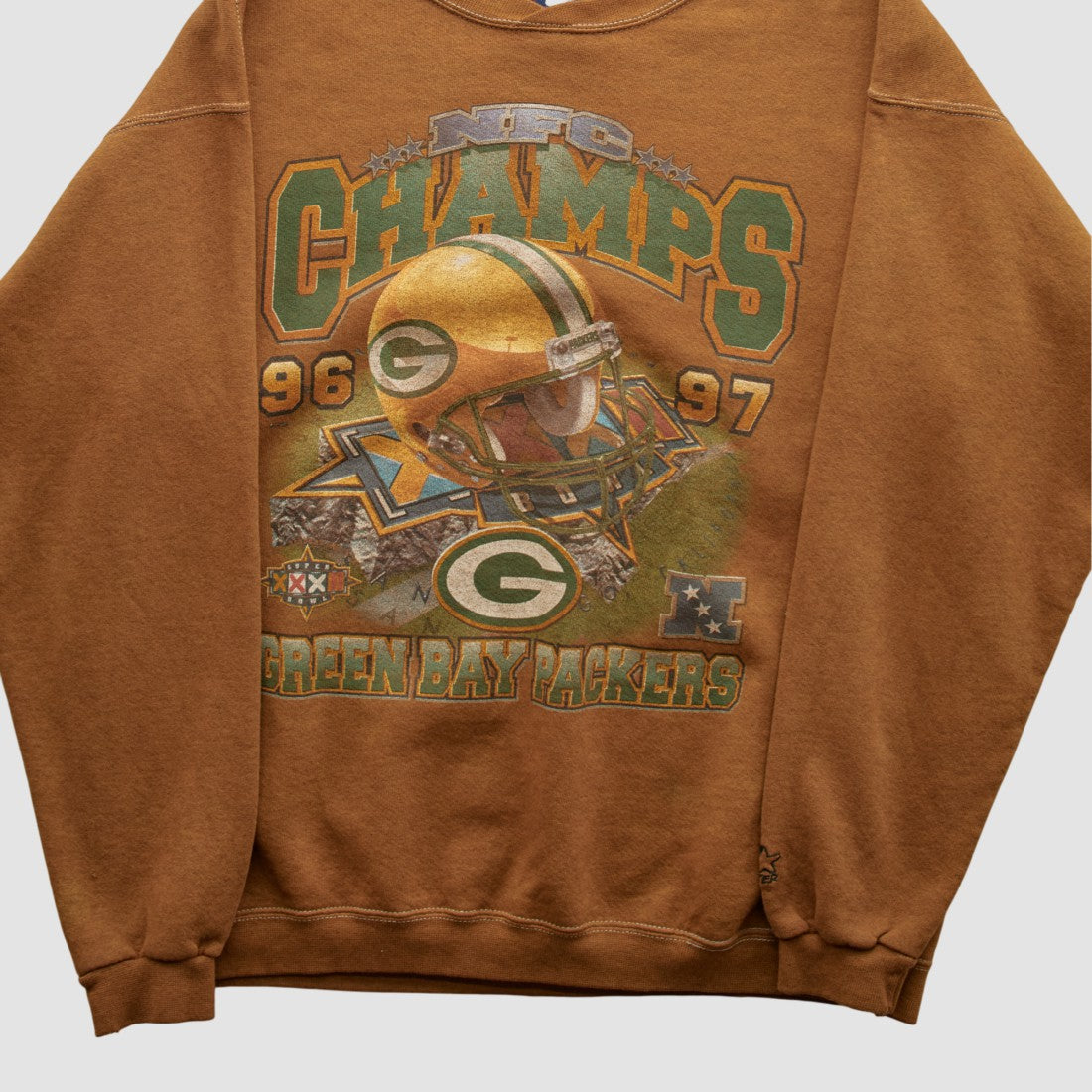 Green Bay Packers Starter 1997 Pullover Sweatshirt Brown Vintage - Fanatics