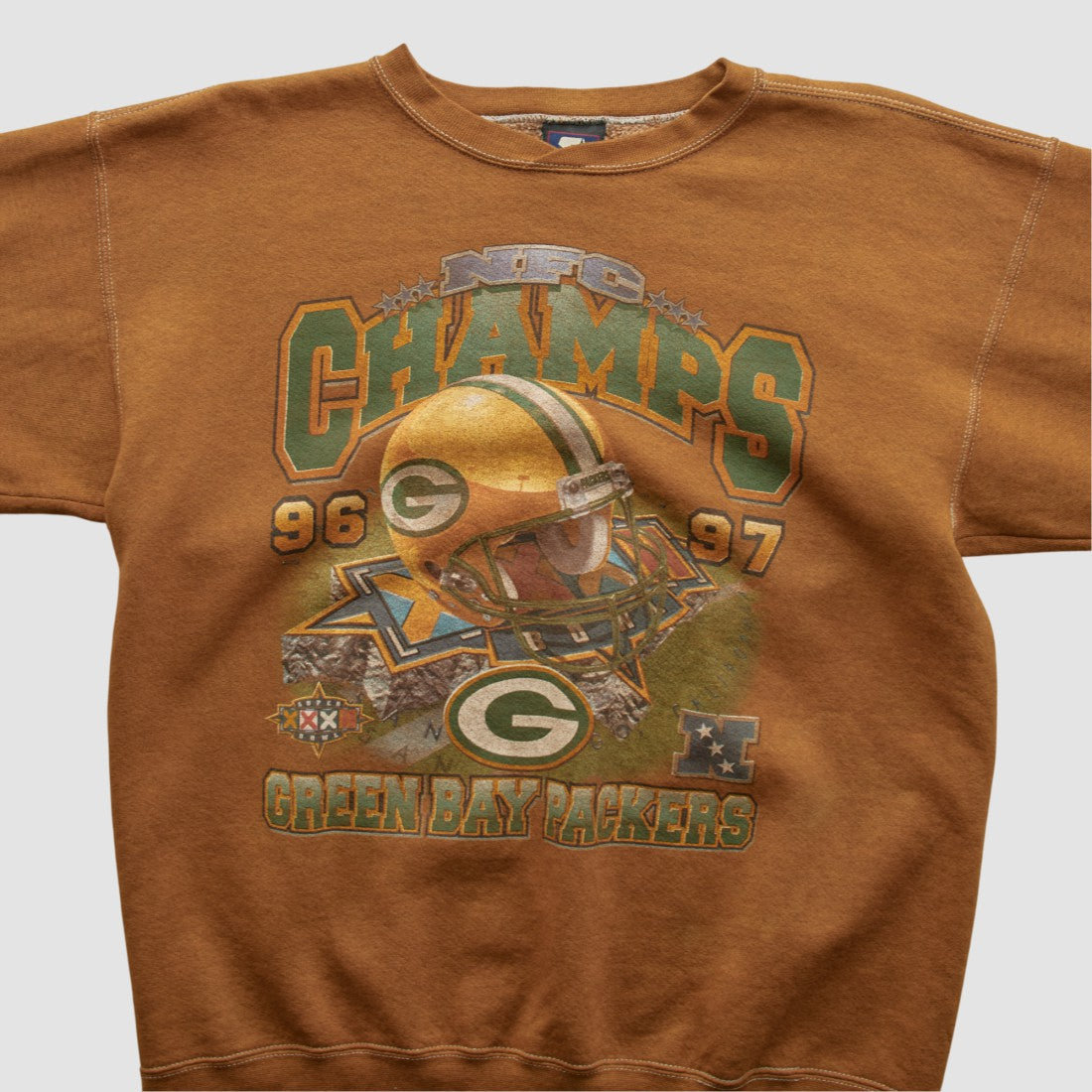 Green Bay Packers Starter 1997 Pullover Sweatshirt Brown Vintage - Fanatics