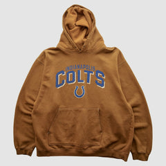 Indianapolis Colts Reebok 2000s Hooded Pullover Sweatshirt Tan Vintage - Fanatics