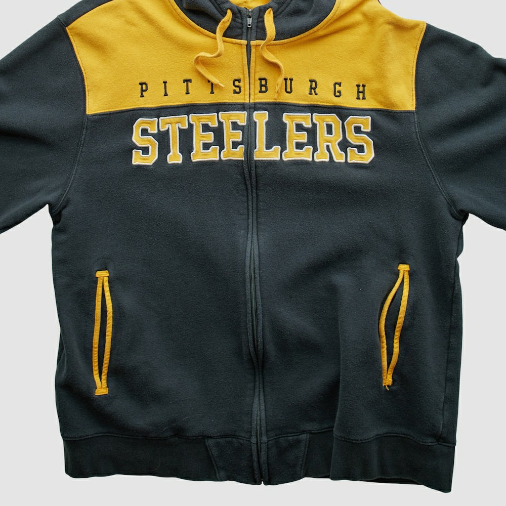 Pittsburgh Steelers NFL 2010s Hooded Full Zip Sweatshirt Black Vintage - Fanatics