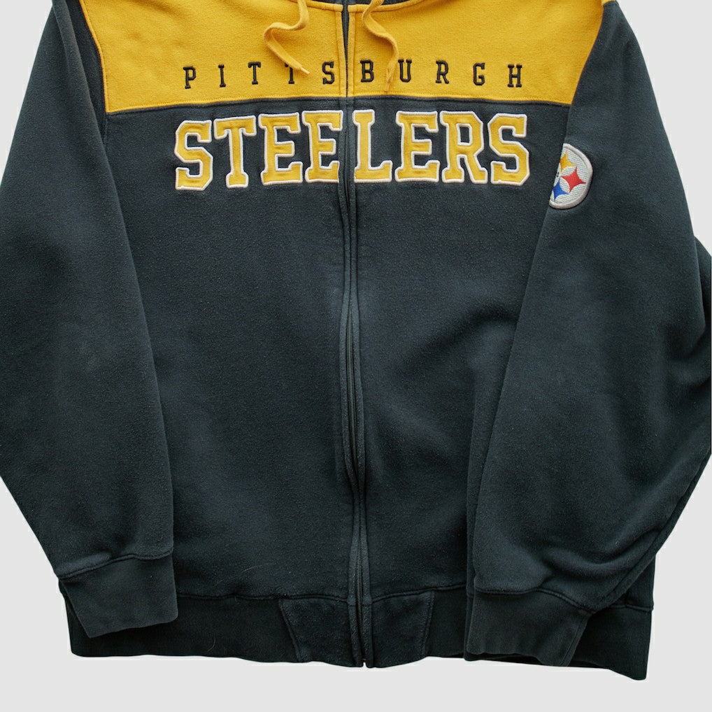 Pittsburgh Steelers NFL 2010s Hooded Full Zip Sweatshirt Black Vintage - Fanatics